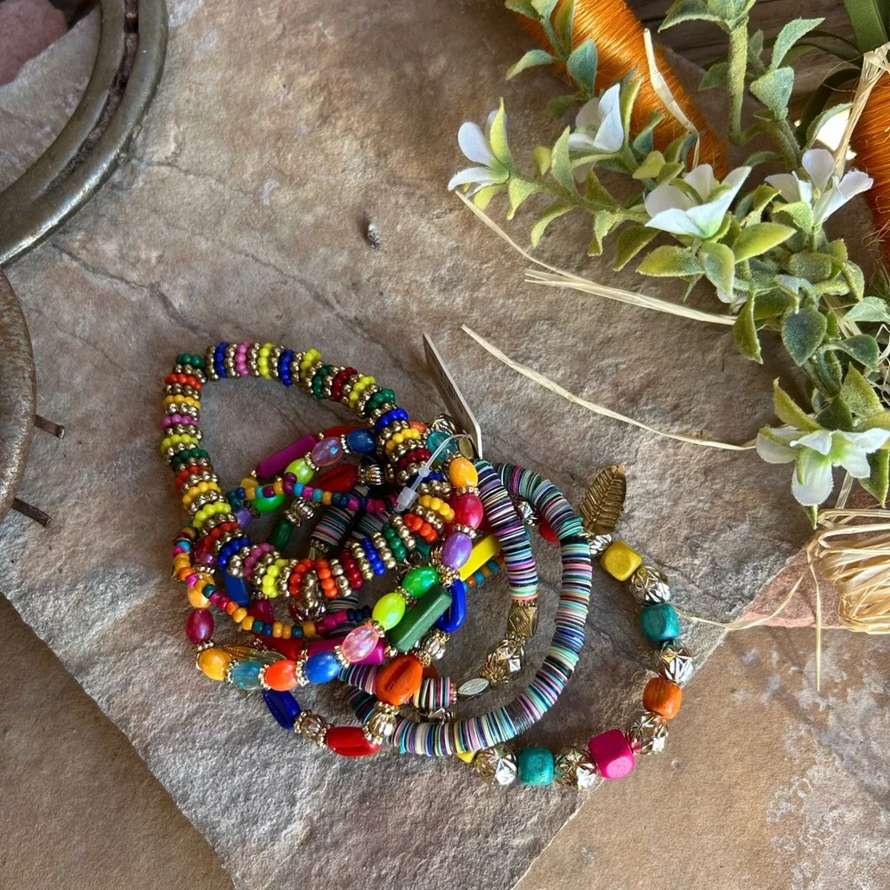 Colorful Beaded India Bracelet Set